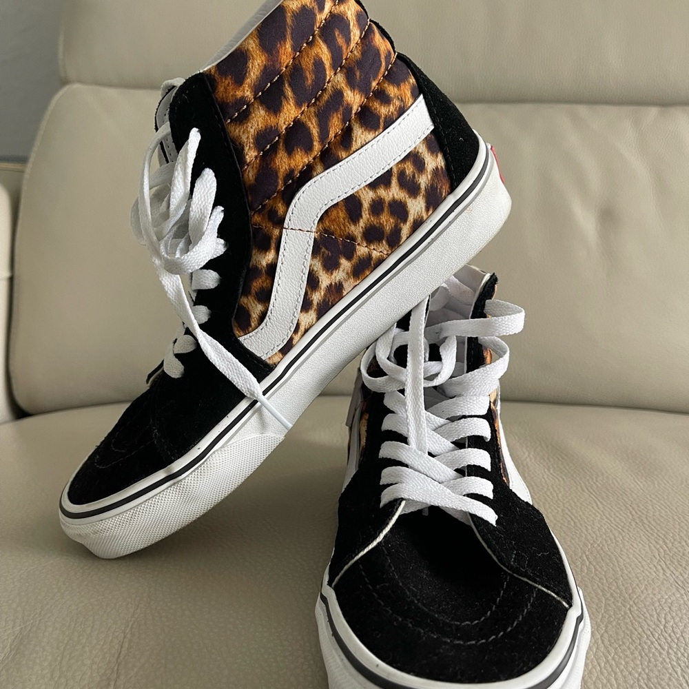 Leopard high top vans! Never worn